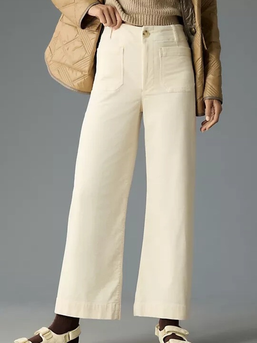 Maeve The Colette Cropped Wide leg Corduroy Pants